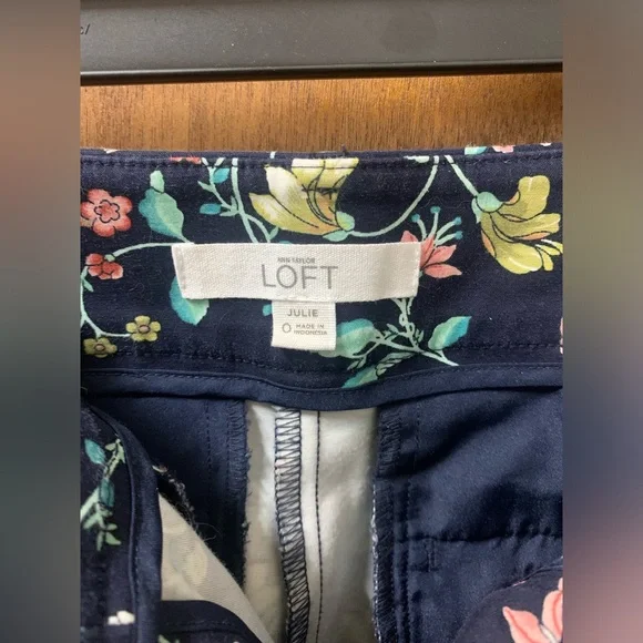 Cropped Navy Floral Pants - Picture 8 of 8